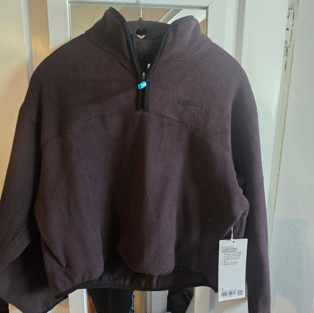 LULULEMON TUMBLED FLEECE HALF-ZIP Pullover JACKET SZ XS SEQUOIA